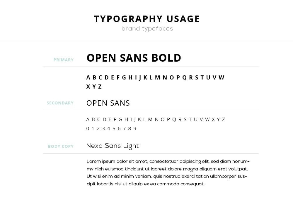 Typography style guide branding